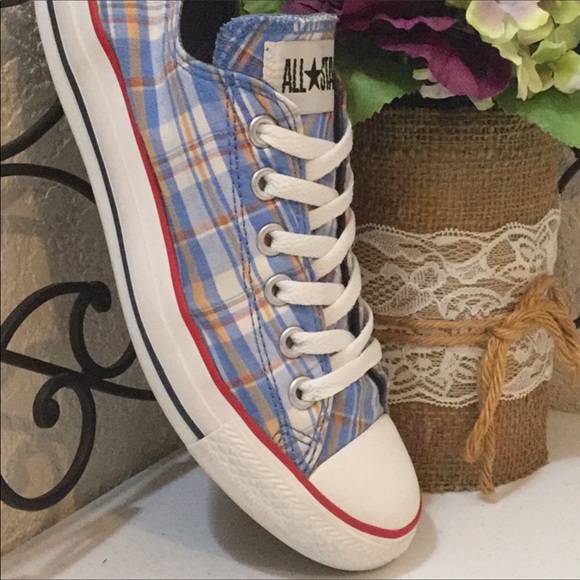plaid converse low top